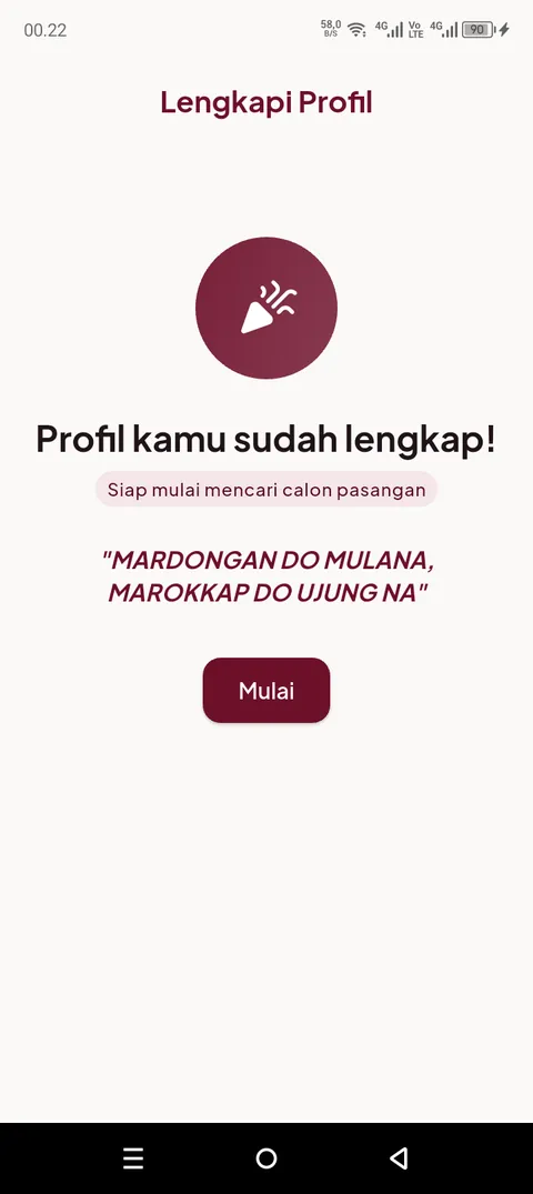 Tampilan aplikasi Mardongan
