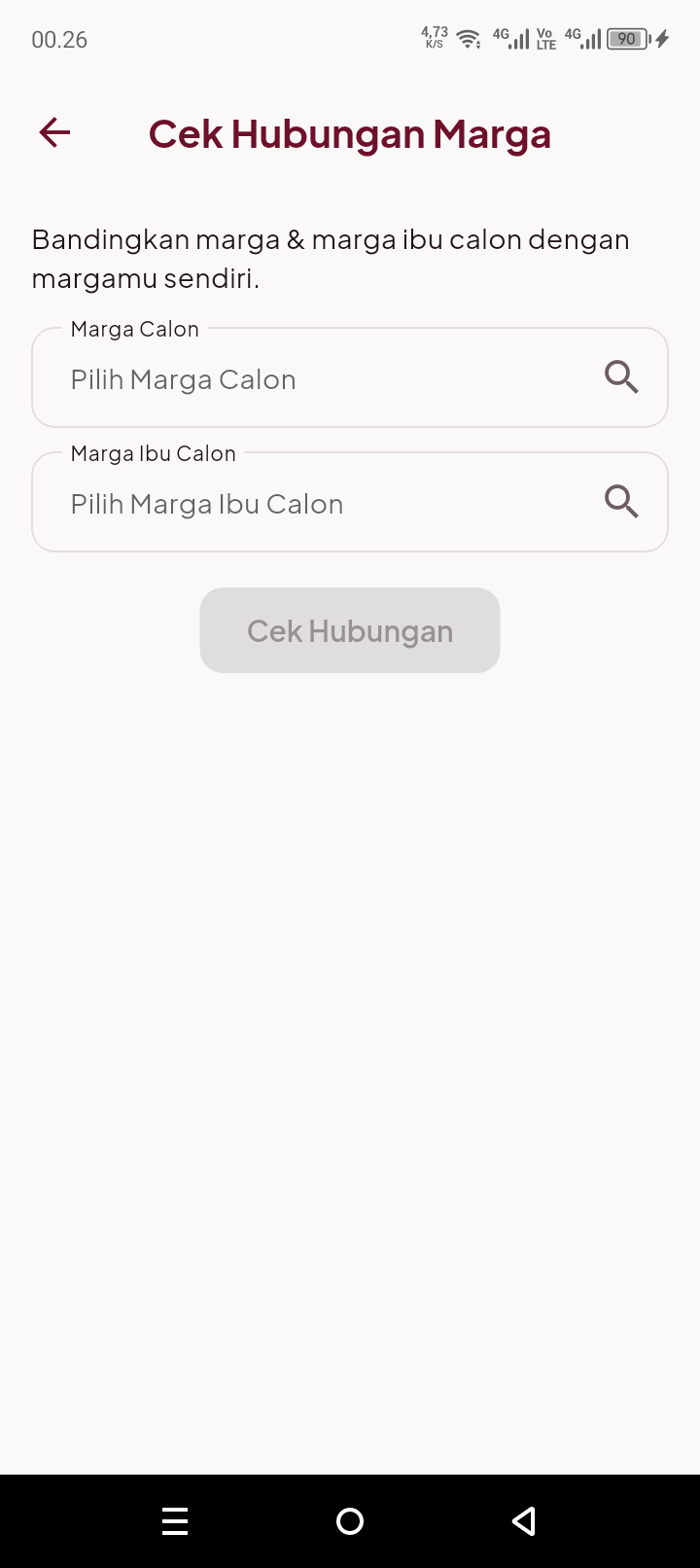 Cek Hubungan Marga